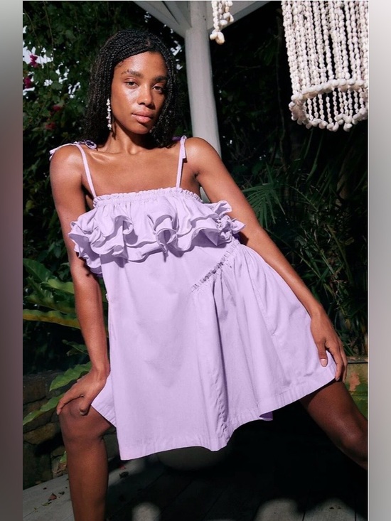 Free People Dresses & Skirts - Free People Have A Thing For You Mini Dress detachable Straps Purple Size M NWT